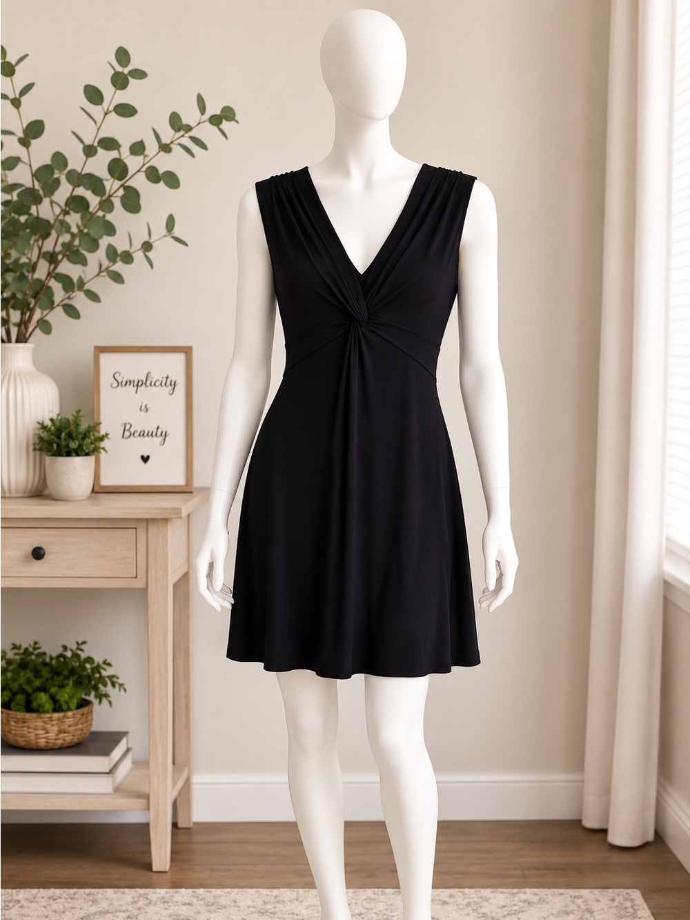 Express Black Sleeveless V-Neck Midi Dress